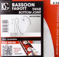 Bassoon Swab For Bottom Joint, BG, Microfiber