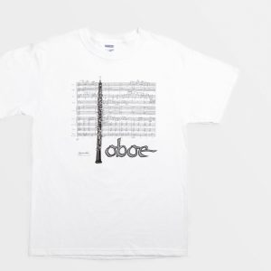 T-Shirt - Musical Score With Oboe Edmund Nielsen Woodwinds Store