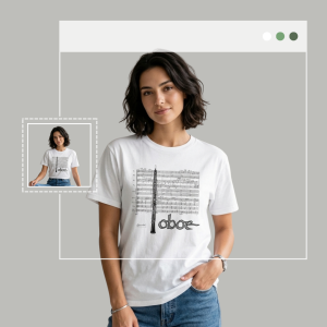 T-Shirt - Musical Score With Oboe